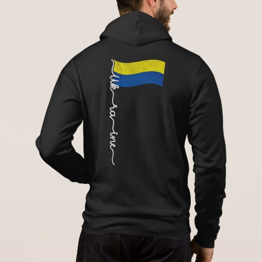 Oekraïense Pride Flagpole-Elegant Signature Design Hoodie (Achterkant)