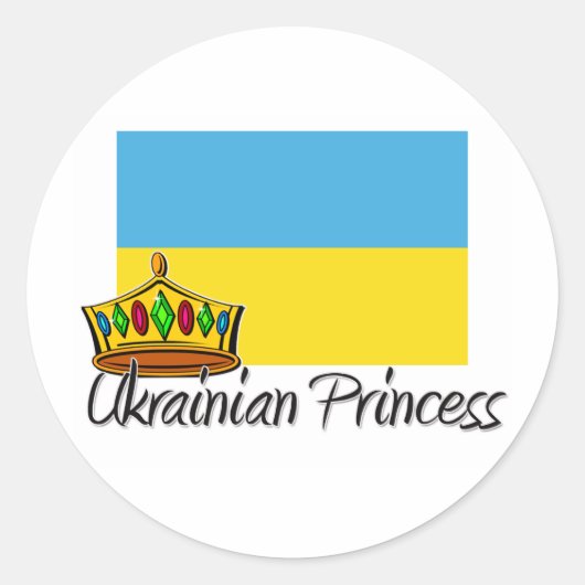 Oekraïense prinses ronde sticker (Voorkant)