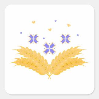 Oekraïense print - borduurwerk en graan vierkante sticker