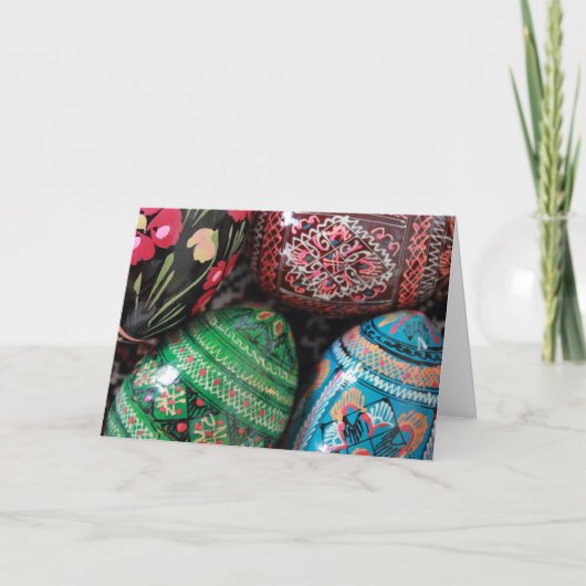 Oekraïense pysanky - eitjes feestdagen kaart (Voorkant)