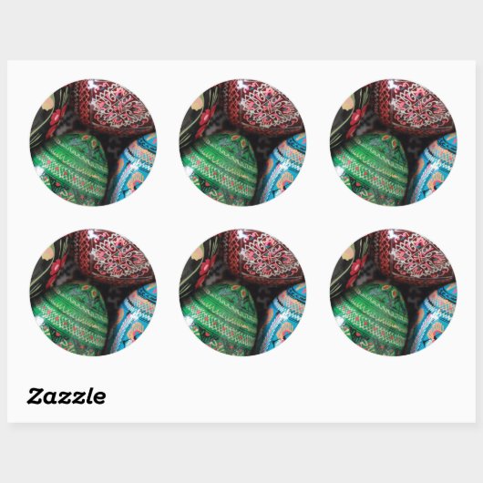 Oekraïense pysanky - eitjes ronde sticker (Vel)