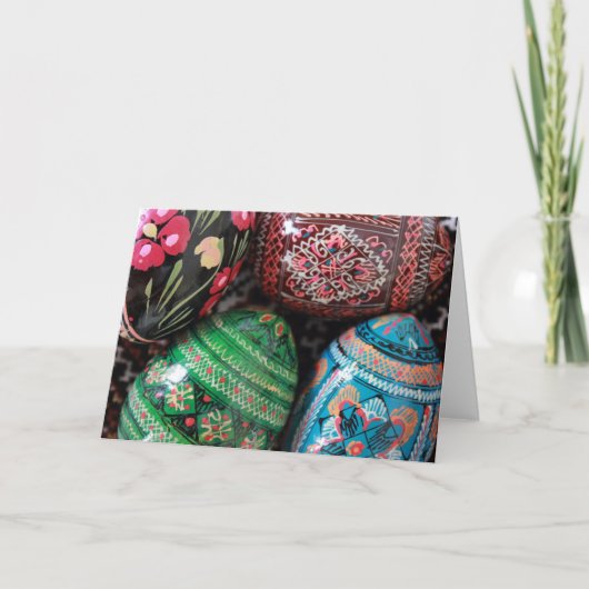 Oekraïense pysanky - paaseieren feestdagen kaart (Voorkant)