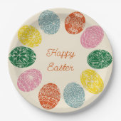 Oekraïense Pysanky Versierde Eieren Gelukkig Pasen Papieren Bordje (Voorkant)