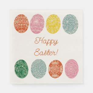 Oekraïense Pysanky Versierde Eieren Gelukkig Pasen Servet