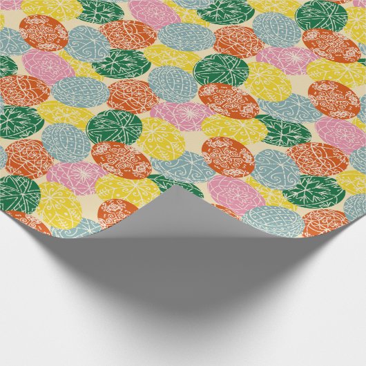 Oekraïense Pysanky Versierde Paaseieren Patroon Cadeaupapier (Hoek)