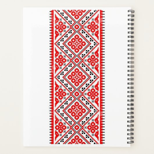 Oekraïense Rode Embroidery Suns Vyshyvanka Planner (Achterkant)