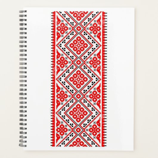 Oekraïense Rode Embroidery Suns Vyshyvanka Planner (Voorkant)