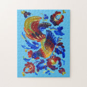 Oekraïense rooster - schilderij van Petrykivka Legpuzzel (Verticaal)