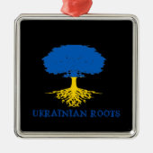 Oekraïense rots Tree Silhouette Metalen Ornament (Voorkant)
