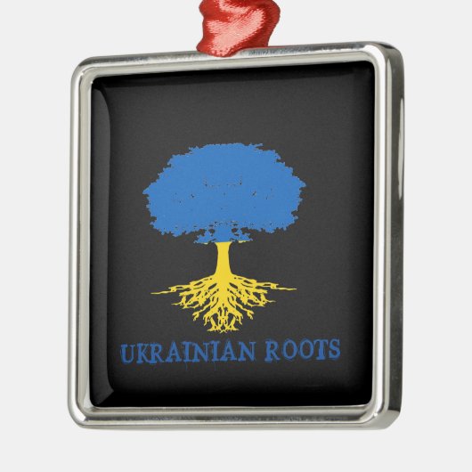 Oekraïense rots Tree Silhouette Metalen Ornament (Links)