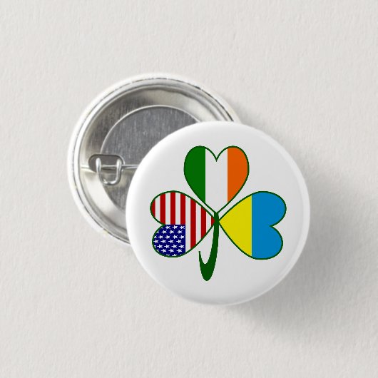 Oekraïense Shamrock Vlag Ronde Button 3,2 Cm (Voorkant /achterkant)