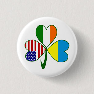 Oekraïense Shamrock Vlag Ronde Button 3,2 Cm