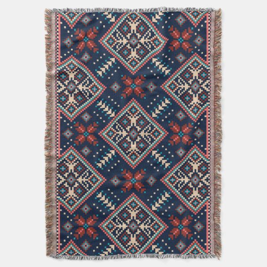 Oekraïense sierfolk naadloos patroon Deken (Voorkant Verticaal)