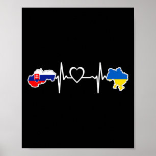 Oekraïense Slowaakse Vlag - Oekraïne Slowakije Har Poster