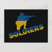 Oekraïense soldaten, Oekraïense vlag Briefkaart (Voorkant)