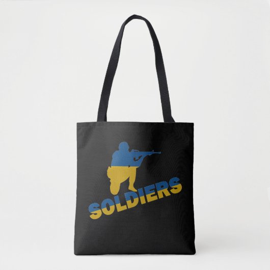 Oekraïense soldaten, Oekraïense vlag Tote Bag (Voorkant)