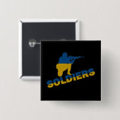 Oekraïense soldaten, Oekraïense vlag Vierkante Button 5,1 Cm (Voorkant /achterkant)
