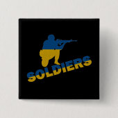 Oekraïense soldaten, Oekraïense vlag Vierkante Button 5,1 Cm (Voorkant)