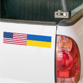 Oekraïense Solidariteit Amerikaanse vlag Bumpersticker (Op Truck)