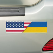 Oekraïense Solidariteit Amerikaanse vlag Bumpersticker (Op auto)
