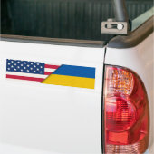 Oekraïense Solidariteit Amerikaanse vlag Bumpersticker (Op Truck)