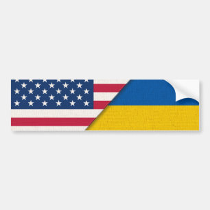 Oekraïense Solidariteit Amerikaanse vlag Bumpersticker