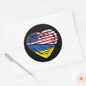 Oekraïense solidariteit met de Amerikaanse vlag He Ronde Sticker (Envelop)