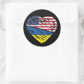 Oekraïense solidariteit met de Amerikaanse vlag He Ronde Sticker (Tas)