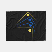 Oekraïense Speelkaarten Aas Vlag Solidariteit Fleece Deken (Voorkant (Horizontaal))