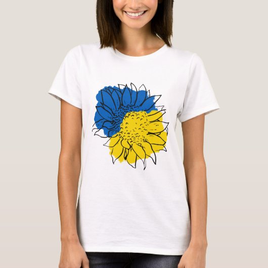 Oekraïense  steun voor de Oekraïense vlag - Zonneb T-shirt (Voorkant)