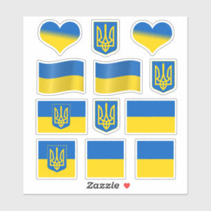 Oekraïense Stickers, Oekraïense vlag, Tryzub / Har Sticker