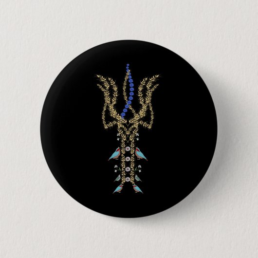 Oekraïense Trysub Retro Spikelets Vogels Oekraïne Ronde Button 5,7 Cm (Voorkant)