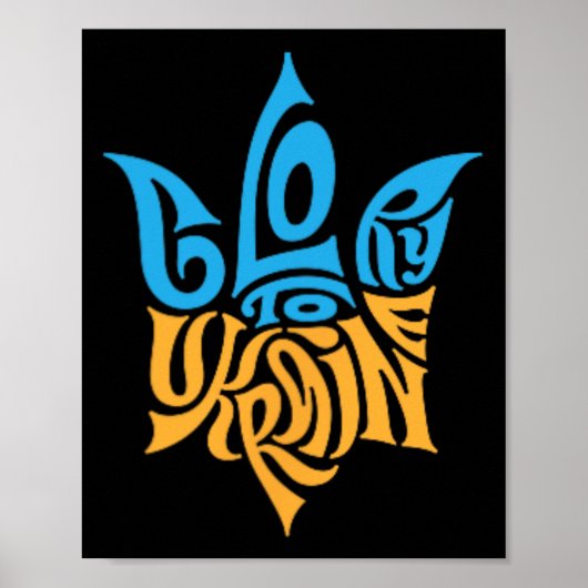 Oekraïense Tryzub-symbool - Oekraïne Drietand Poster (Voorkant)