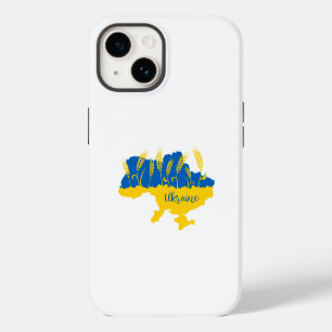 Oekraïense typografie en tarwearen op de Oekraïens iPhone 14 Hoesje