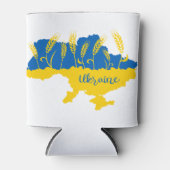 Oekraïense typografie en tarweoor onder Oekraïense Blikjeskoeler (Voorkant)