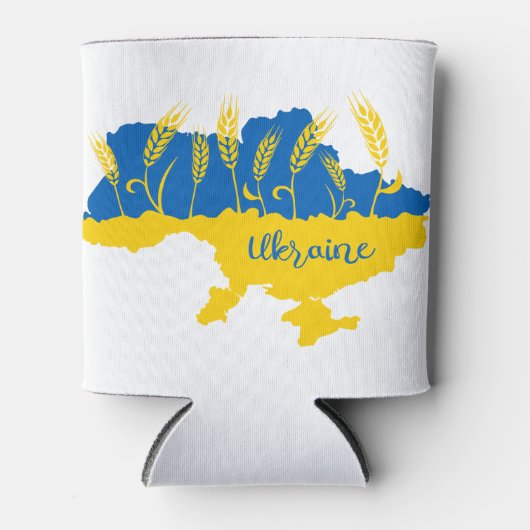 Oekraïense typografie en tarweoor onder Oekraïense Blikjeskoeler (Voorkant)