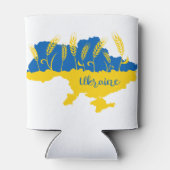 Oekraïense typografie en tarweoor onder Oekraïense Blikjeskoeler (Achterkant)