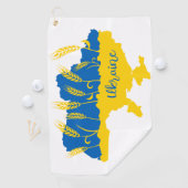 Oekraïense typografie en tarweoor onder Oekraïense Golfhanddoek (Insitu)