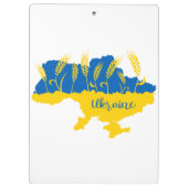 Oekraïense typografie en tarweoor onder Oekraïense Klembord (Achterkant)