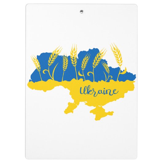 Oekraïense typografie en tarweoor onder Oekraïense Klembord (Achterkant)