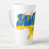 Oekraïense typografie en tarweoor onder Oekraïense Latte Mok (Linkerhoek)