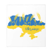 Oekraïense typografie en tarweoor onder Oekraïense Notitieblok (Voorkant)