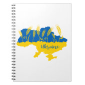 Oekraïense typografie en tarweoor onder Oekraïense Notitieboek (Voorkant)