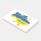 Oekraïense typografie en tarweoor onder Oekraïense Post-it® Notes (Schuin)