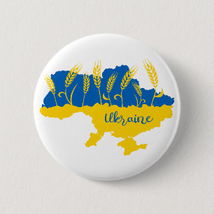 Oekraïense typografie en tarweoor onder Oekraïense Ronde Button 5,7 Cm