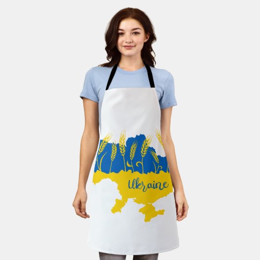 Oekraïense typografie en tarweoor onder Oekraïense Schort (Gedragen)