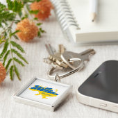 Oekraïense typografie en tarweoor onder Oekraïense Sleutelhanger (Zijkant)