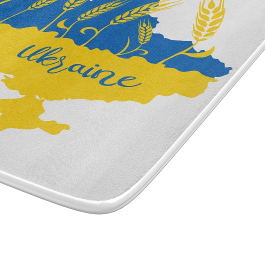 Oekraïense typografie en tarweoor onder Oekraïense Snijplank (Hoek)