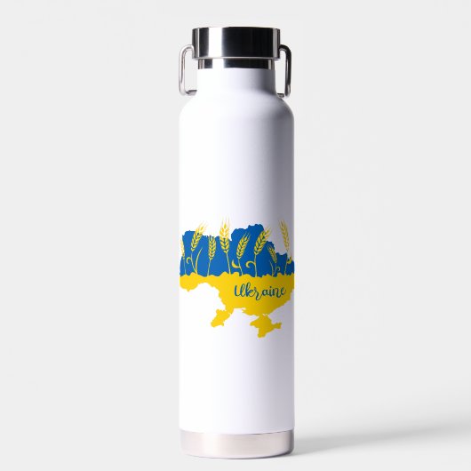 Oekraïense typografie en tarweoor onder Oekraïense Waterfles (Voorkant)
