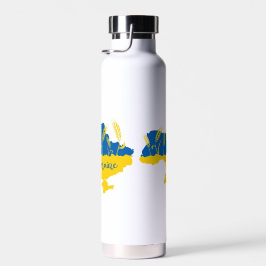 Oekraïense typografie en tarweoor onder Oekraïense Waterfles (Rechts)